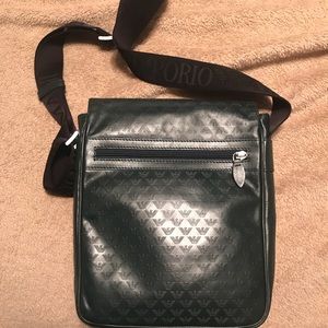 Emporio Armani Leather Messenger Bag